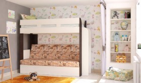 Кровать с диваном 75 Карамель Атлант (Венге Магия /Сосна Карелия/Савана) в Нижнем Ингаше - nizhnij-ingash.katalogmebeli.com | фото