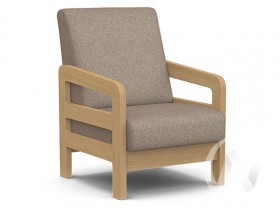 Кресло отдыха Вега-34 (бук лак/UNO CARAMEL) в Нижнем Ингаше - nizhnij-ingash.katalogmebeli.com | фото