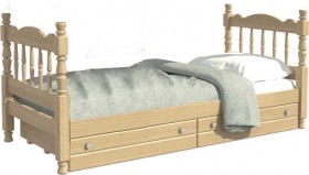 Кровать одинарная Аленка из массива сосны 800*1890 Сосна в Нижнем Ингаше - nizhnij-ingash.katalogmebeli.com | фото