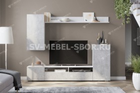 Мебель для гостиной МГС 4 (Белый/Цемент светлый) в Нижнем Ингаше - nizhnij-ingash.katalogmebeli.com | фото