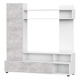 Мебель для гостиной "МГС 9" Белый / Цемент светлый в Нижнем Ингаше - nizhnij-ingash.katalogmebeli.com | фото