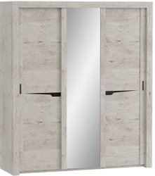 Шкаф трехдверный Соренто с раздвижными дверями Дуб бонифаций/Кофе структурный матовый в Нижнем Ингаше - nizhnij-ingash.katalogmebeli.com | фото